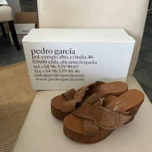 New Pedro Garcia Suede Brown Mules  Size 37 and Size 41